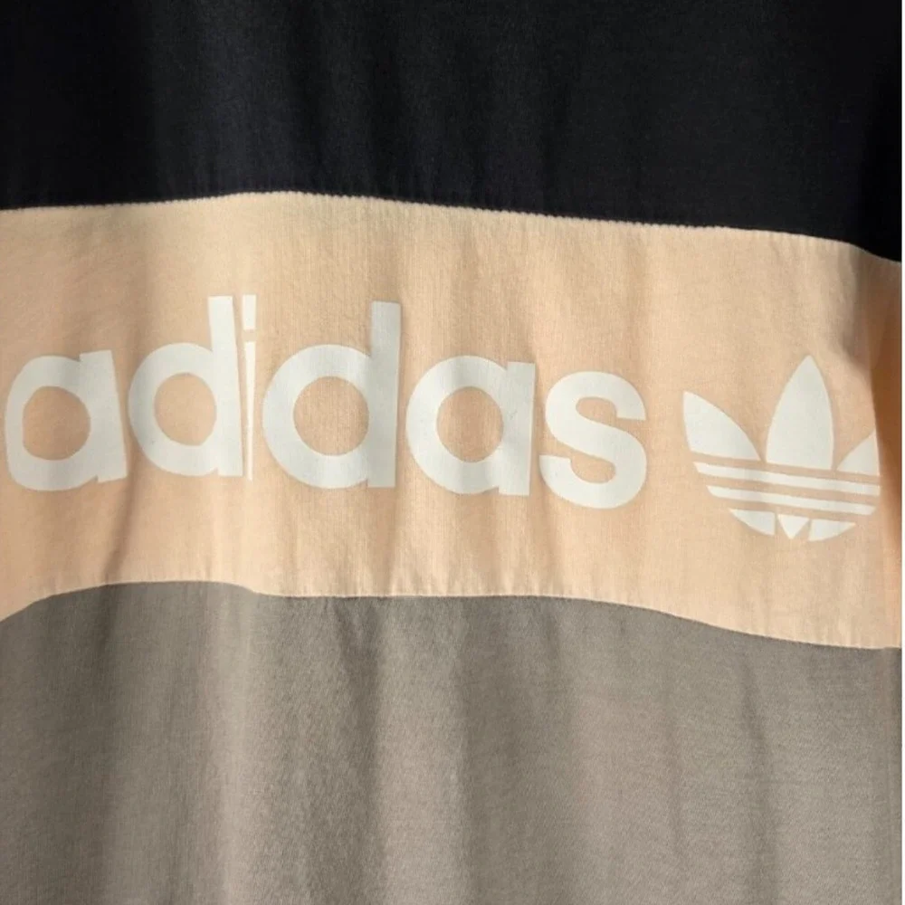 Blokecore Retro Adidas Originals TriColor Block Logo Sporty Athleisure T‑Shirt M